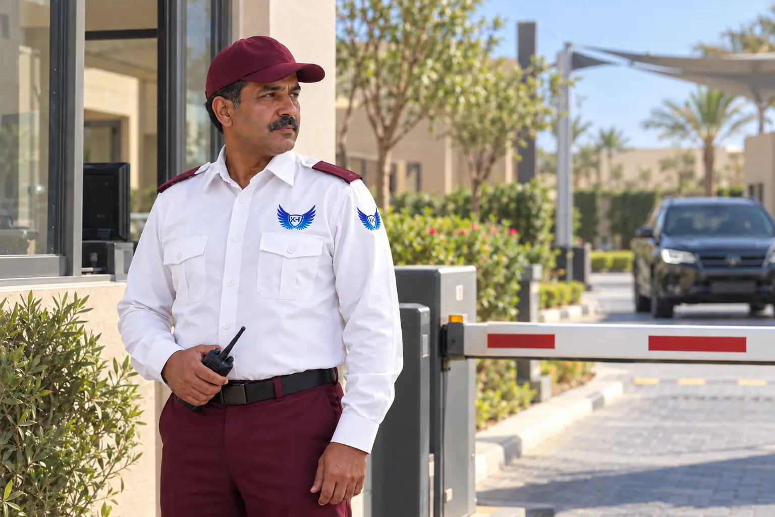 الحراسات الأمنية للمنشآت — مشهد توضيحي